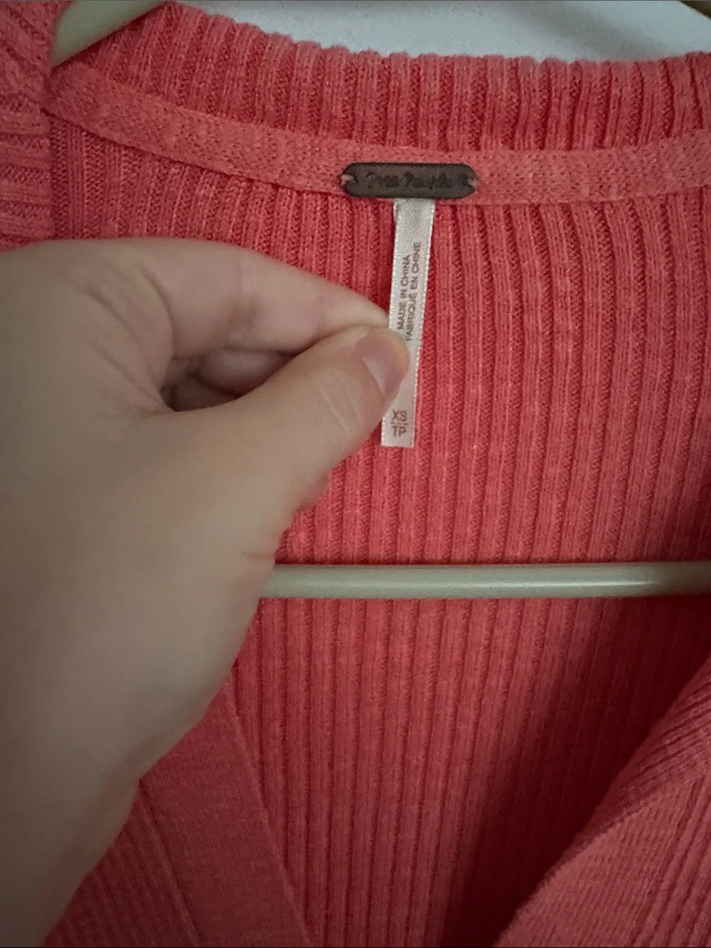 Free People collared ribbed top